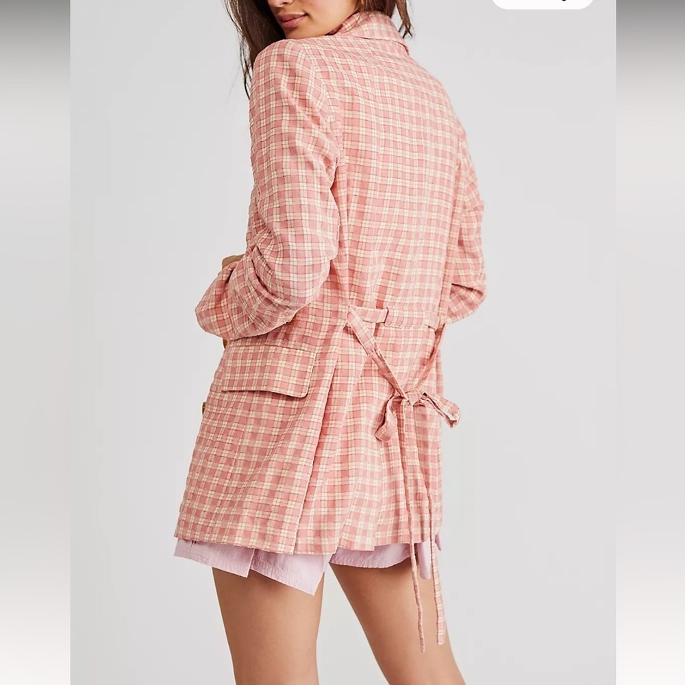 NWOT Free People Olivia Gingham Blazer - Picture 10 of 10